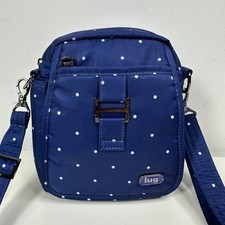 Lug Can Can Crossbody Handbag in Navy Blue /White Dots Converts to Belt Bag New picture