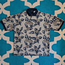 Vintage Late 80s/ Early 90s Bugle Boy Floral Pattern Polo Size M Oversized picture
