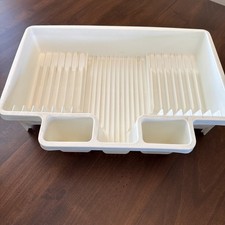 Vintage Rubbermaid Dish Drainer Drying Rack Large 19 in. 6054 White Space Saver picture