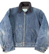 Vintage 70’s Sears Dark Wash Denim Work Leisure Blanket Lined Jacket Men Sz L picture