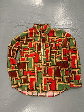 Vintage Filson Men's M Abstract Woodgrain Print Long Sleeve Button-Up Shirt picture