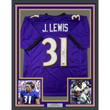 Framed Facsimile Autographed Jamal Lewis 35x39 Baltimore Purple Jersey picture