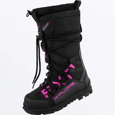 FXR Adult's X-Plore Snowmobile Boots Black/Fuchsia Size 10M/ 12W -220732-1090-43 picture