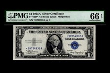 1935A $1 Silver Certificate. FR: 1608* (STAR) PMG: 66 EPQ.  RARE GRADE. NICE S/N picture