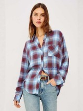 Women New Brand Long Rails  Sleeve Cerulean Mulberry Hunter Shirt picture