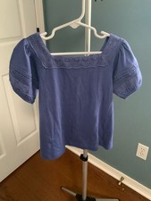 Boden Mila Lace Trim Top Size 4-5Y Blue picture