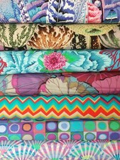 Mostly OOP Kaffe Fasset Collective for Free Spirit Fabrics. Cool colors. BTY. picture