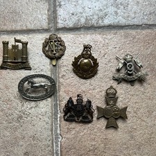 Lot of 7 Vintage English Hat Badges antique  picture