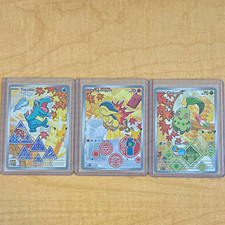 Pokemon TCG First Partner's Illustration Collection Totodile Cyndaquil Chikorita picture