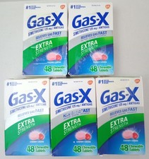 5x Gas-X Chewable Tablets LOT Cherry Creme 48 ct EXP 2/2027 picture