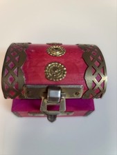 Vintage HANDCRAFTED WOODJEWELRY BOX, VINTAGESOLID WITH BRASS TRIM Rare find.  picture