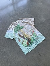 Vintage 00’s Rainforest Preserve Liquid Blue Paradise Tie Dye T Shirt Mens L picture