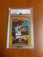 2007 Bowman Chrome Dirk Nowitzki #41 GOLD REFRACTOR /99 SP PSA 8 picture