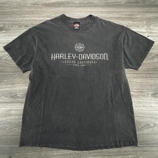 Vintage Harley Davidson Shirt Mens XL Black Faded Biker Florida 90s Made in USA picture
