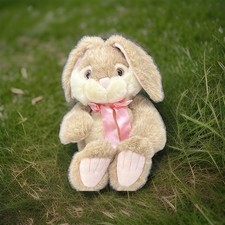 Wishpets Co Plush Stuffed Easter Bunny Rabbit Rox 16”  Tag Pink Bow 1998 Vintage picture