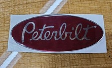 oem red/chrome replacement Peterbilt decal emblem genuine oem size & fit stick  picture