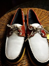 Actual America’s cup Vintage Sebago Men's Blue Leather Boat Shoes Loafer 10.5  picture