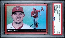 Mike Trout /5 - 2020 Topps Archives 1955 Red Parallel #50 Angels PSA 7 Near Mint picture