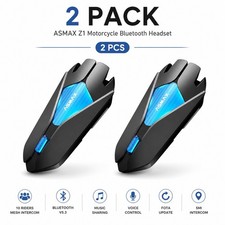 2 Pack ASMAX Z1 Motorcycle Bluetooth Mesh Headset Helmet Intercom V5.3 picture