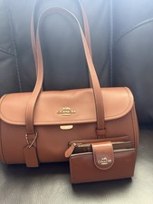 Coach Bridget Flap Shoulder Bag Gold/Tan Smooth grain leather and matchingwallet picture