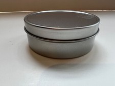4 oz Metal Slip Lid Tin Shallow Silver - 24                         picture