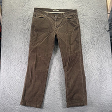 L.L. Bean Pant Mens 40x32 Brown Cotton Corduroy Chino Straight Business Preppy picture