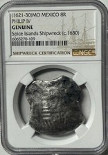 MEXICO Philip IV - 8 Reales 1621-30 Mo. - Spice Islands Shipwreck NGC Certified picture