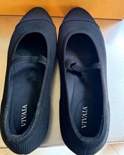 VIVAIA Tamia  Black Knit Mary Jane Flats Strap Round Toe Women’s US 7.5 EU 38.5 picture