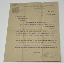1887 Northern Pacific Railroad Letter Dakota Territory Livestock Emigrant Freigh picture