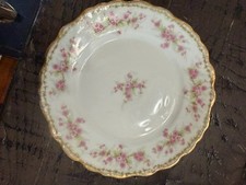 Antique Limoges Elite Works Bawo & Dotter 9 DinnerPlates w/Pink Roses/Gold Trim picture