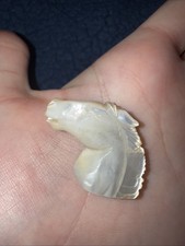 Horse Carving Mother of Pearl 19th Century Antique/Eastern European Heirloom picture
