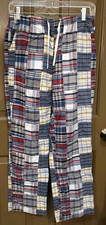 Vtg 90s Orvis Pants Women's XS Patchwork Lined Cotton Elastic Waist Pockets  picture
