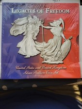 2002 & 2003 Legacies Of Freedom U.S. & UK Silver Bullion 2 Coin Set (unopened) picture