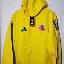 Colombia National Team Sweatshirt Mens Large Hoodie Yellow Soccer Adidas FCF NWT picture