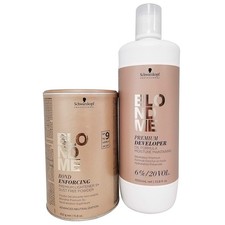 Schwarzkopf DUO Blond Me Premium Lift 9 Bleach and 6% Developer 33.8 oz SET picture