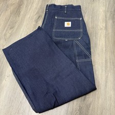 Vintage Carhartt Heritage Jeans 80W Mens 38x30 USA Union Made Denim Carpenter picture