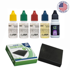 Gold Testing Kit 10k 14k 18k 22k Solutions Acids + Scratch Stone Test picture