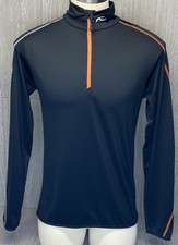Kjus Systems Men’s 1/4 Zip Golf Pullover Black Mock Neck Sweater Size 52 Large picture
