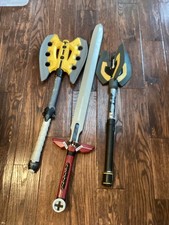 LOT of 3 NERF 2008 N-Force Marauder Sword & 2009 Warlock Battle Axe mace picture