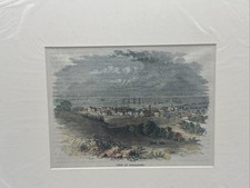 Antique 1870 View of Barbados Hand Colored Engraving Bridgetown Print picture