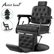 Black All Purpose Recline Vintage Barber Chair Hydraulic Heavy Duty Salon Beauty picture