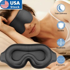 3D Travel Silk Eye Mask Sleeping Soft Padded Shade Cover Rest Relax Blindfold picture