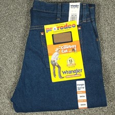 NEW VTG Wrangler Jeans Men 34x34 Blue 13MWZ Pro Rodeo Cowboy Cut USA 90s Y2K NWT picture
