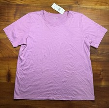 Eileen Fisher Women’s Pink Round Neck Organic Pima Jersey T Shirt Sz L - NWT picture