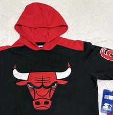 Chicago Bulls Hoodie Mens Starter Hockey Style -  Large Brand New with Tags picture