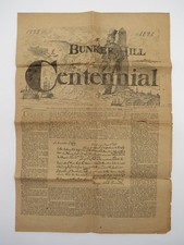 BUNKER HILL CENTENNIAL 1775 1875 NEWSPAPER 1875 picture