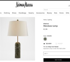 Arteriors Home Mendoza Marble Lamp, Nieman Marcus/Visual Comfort, MSRP $1125 picture