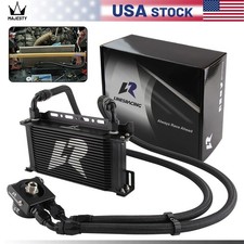 19 Row Oil Cooler Kit Thermostatic For Subaru BRZ Scion FR-S FA20 2013+ Black picture