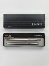 Vintage Parker Jotter Ballpoint Pen and Pencil Set - Stainless Steel picture