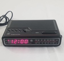 Vintage GE Digital Model 7-4614A Alarm Clock Radio AM/FM 1980s Black picture